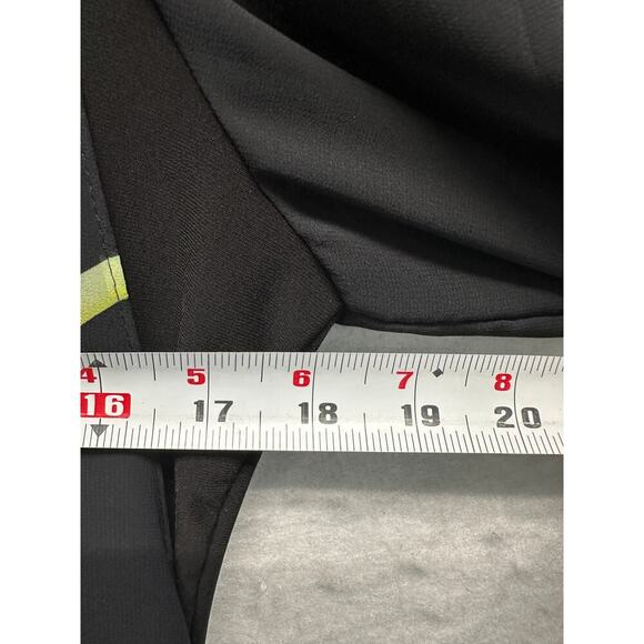 Women LS Black Floral Midi Dress 8 Boho Sheer Lined Quiet Luxury Asymmetric - Picture 8 of 13